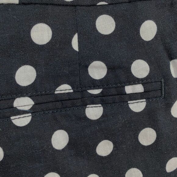 Loft Outlet Shorts sz 6 Black White Polka Dot Linen Cotton Blend Inseam 3.5" - Picture 7 of 10